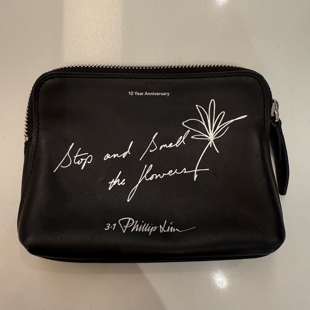 3.1 Phillip Lim 10th Anniversary Leather Pouch Stop and‎ Smell the Flowers